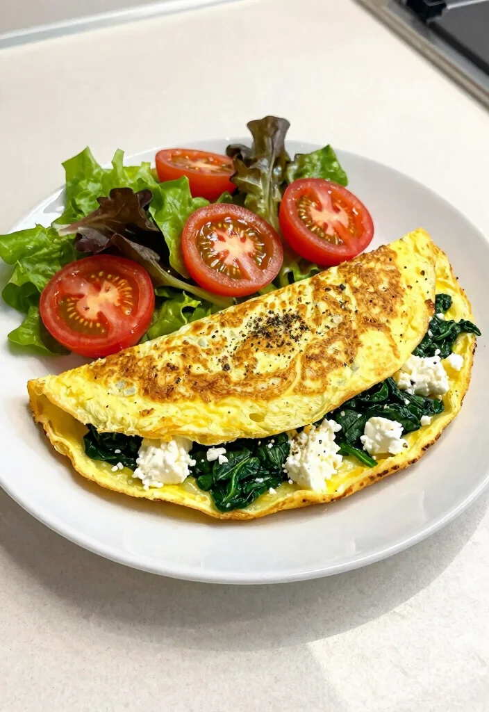 20 Mediterranean Diet Breakfast Ideas to Start Your Day - 3. Spinach and Feta Omelette 1