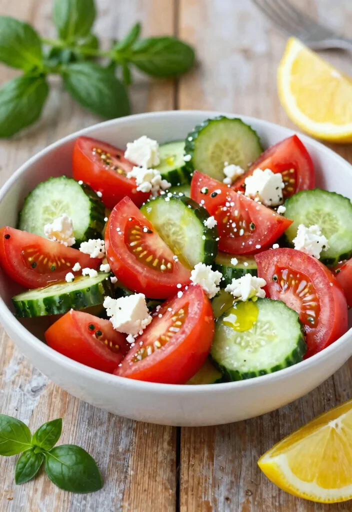 20 Mediterranean Diet Breakfast Ideas to Start Your Day - 6. Tomato and Cucumber Salad with Feta 1