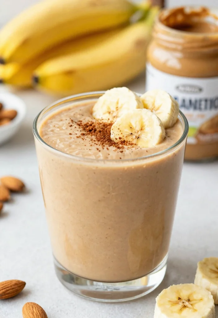 20 Mediterranean Diet Breakfast Recipes for Weight Loss - 11. Almond Butter Banana Smoothie 1