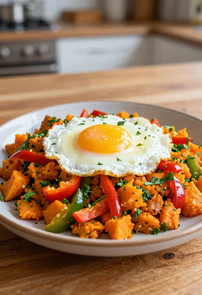 20 Mediterranean Diet Breakfast Recipes for Weight Loss - 12. Sweet Potato Hash with Eggs 1