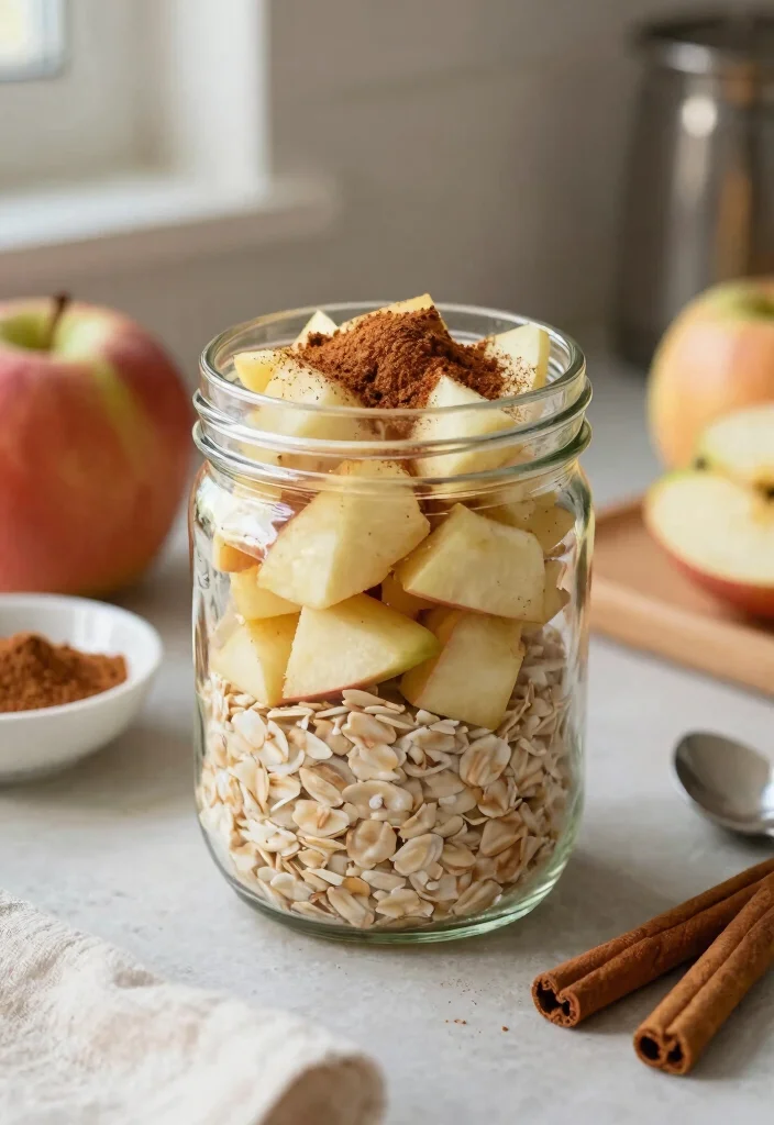20 Mediterranean Diet Breakfast Recipes for Weight Loss - 14. Apple Cinnamon Overnight Oats 1