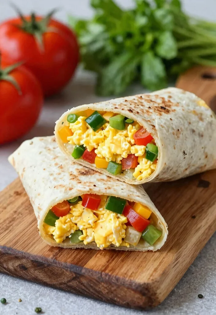 20 Mediterranean Diet Breakfast Recipes for Weight Loss - 16. Healthy Breakfast Burrito with Eggs and Veggies 1
