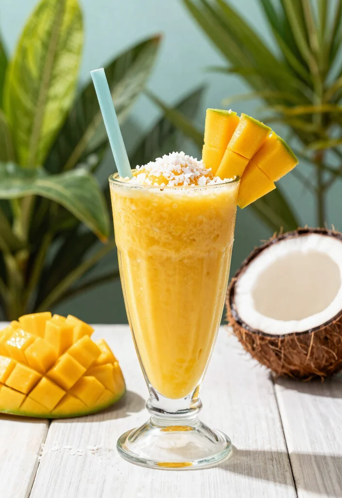 20 Mediterranean Diet Breakfast Recipes for Weight Loss - 6. Tropical Mango Coconut Smoothie 1