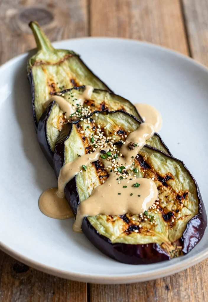 20 Mediterranean Diet Recipes for Beginners - 14. Grilled Eggplant with Tahini 1