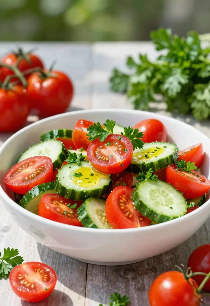 20 Simple Mediterranean Diet Recipes Anyone Can Make - 17. Tomato and Cucumber Salad 1