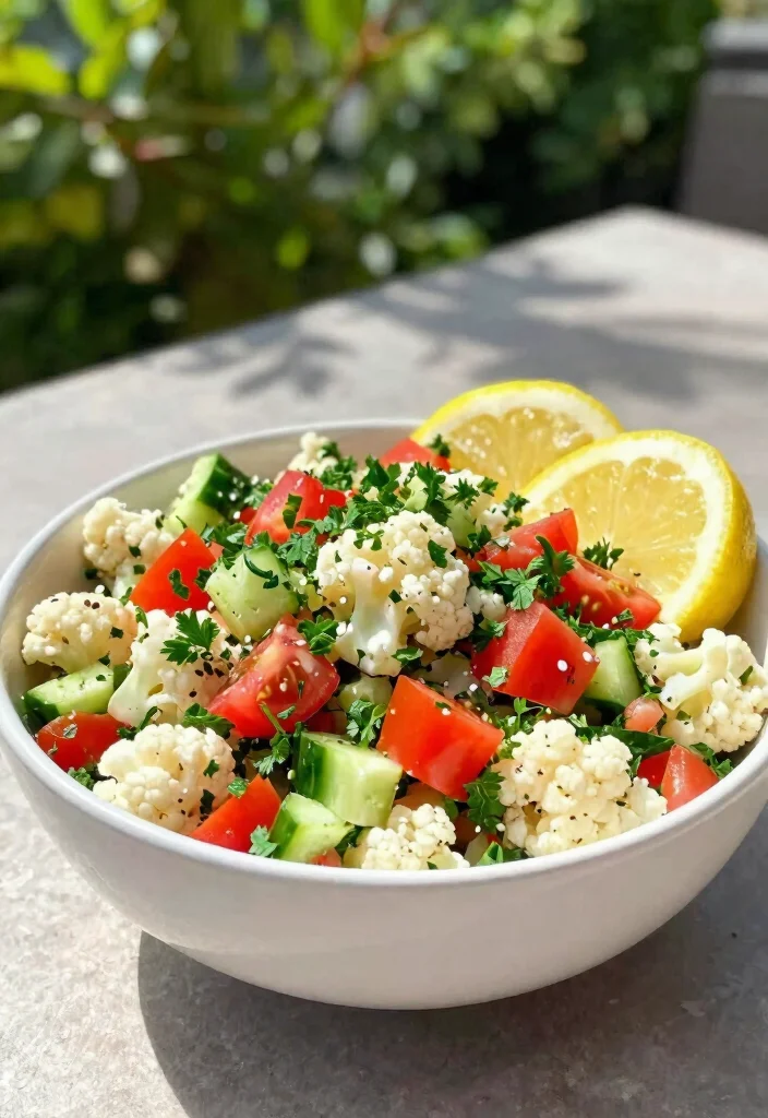 7-Day Mediterranean Diet Meal Plan with 18 Recipes - Day 8: Cauliflower Tabbouleh 1