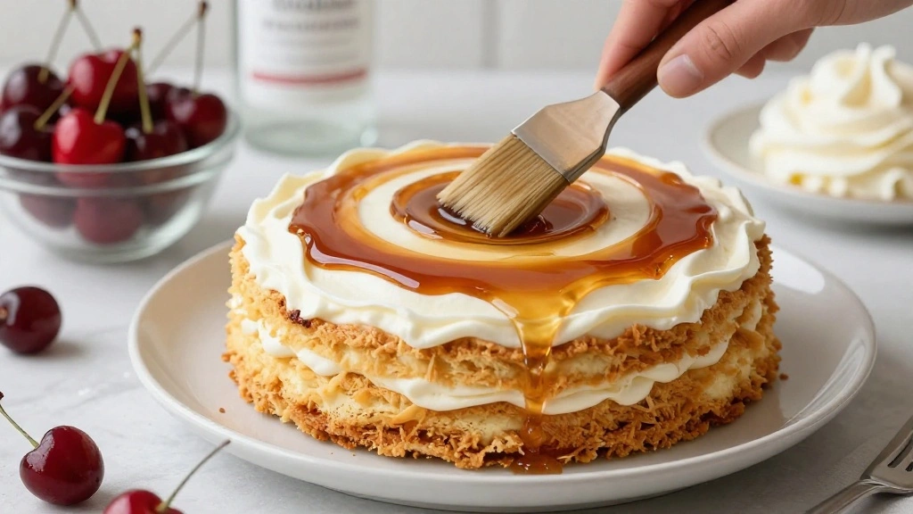 Classic Black Forest Cake Recipe - Chocolate, Cherries & Cream - Step 7: Assemble the Cake 1