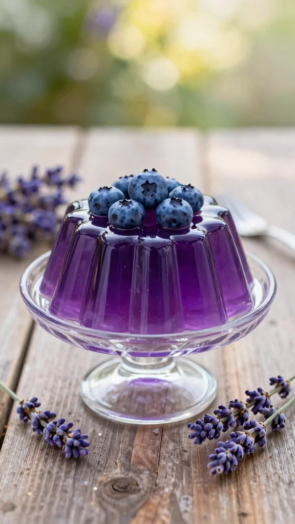 10 Fruit Cocktail Jello Recipes for Parties and Potlucks - 10. Lavender Blueberry Jello 1