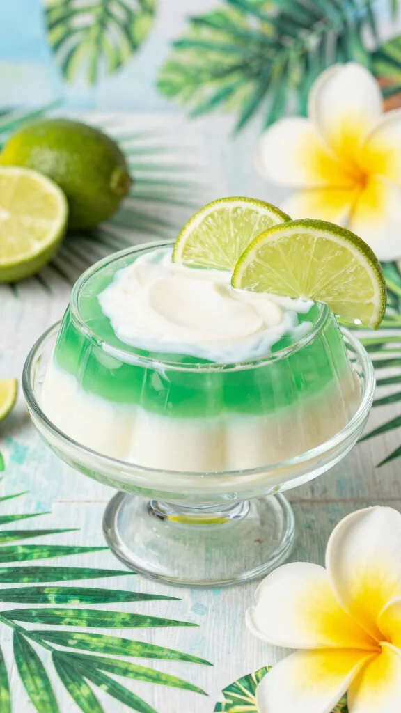 10 Fruit Cocktail Jello Recipes for Parties and Potlucks - 8. Creamy Coconut Lime Jello 1