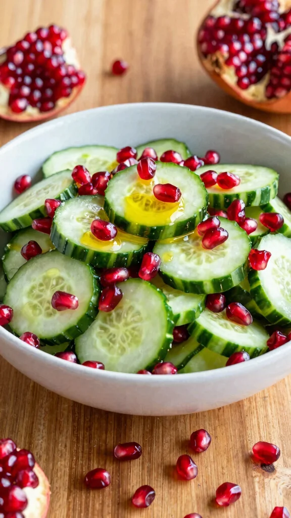 10 Mediterranean Cucumber Salad Recipes for Crisp, Cool, Refreshing Bites - 10. Cucumber Salad with Pomegranate Seeds 1