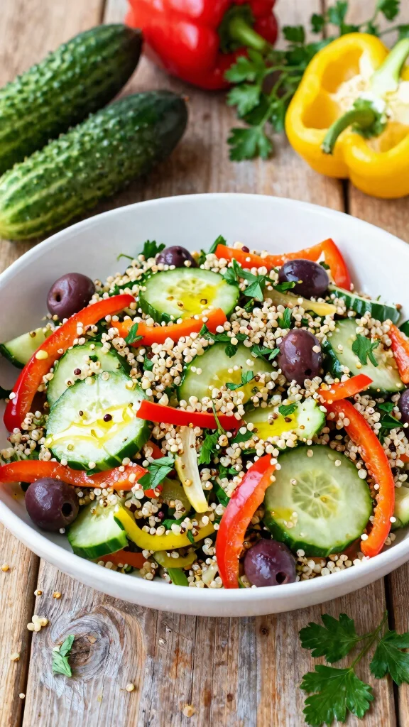 10 Mediterranean Cucumber Salad Recipes for Crisp, Cool, Refreshing Bites - 3. Mediterranean Quinoa Cucumber Salad 1