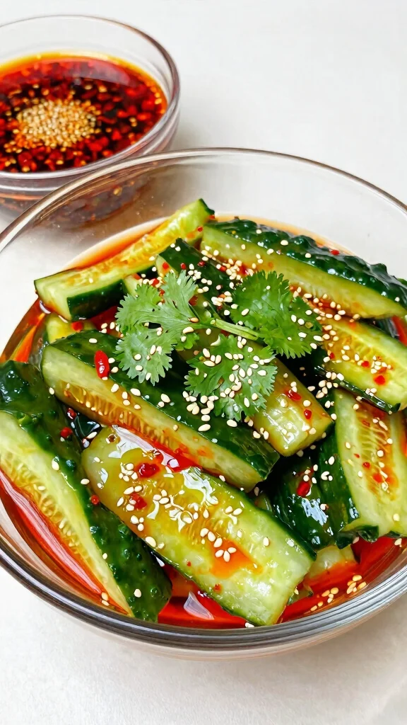 10 Mediterranean Cucumber Salad Recipes for Crisp, Cool, Refreshing Bites - 4. Spicy Cucumber Salad with Chili Oil 1