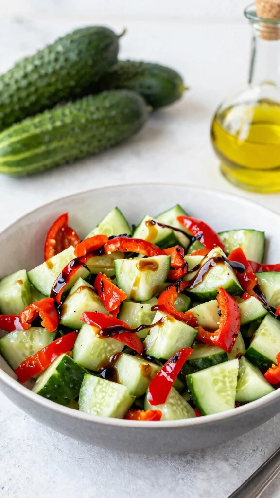10 Mediterranean Cucumber Salad Recipes for Crisp, Cool, Refreshing Bites - 8. Cucumber Salad with Roasted Red Peppers 1