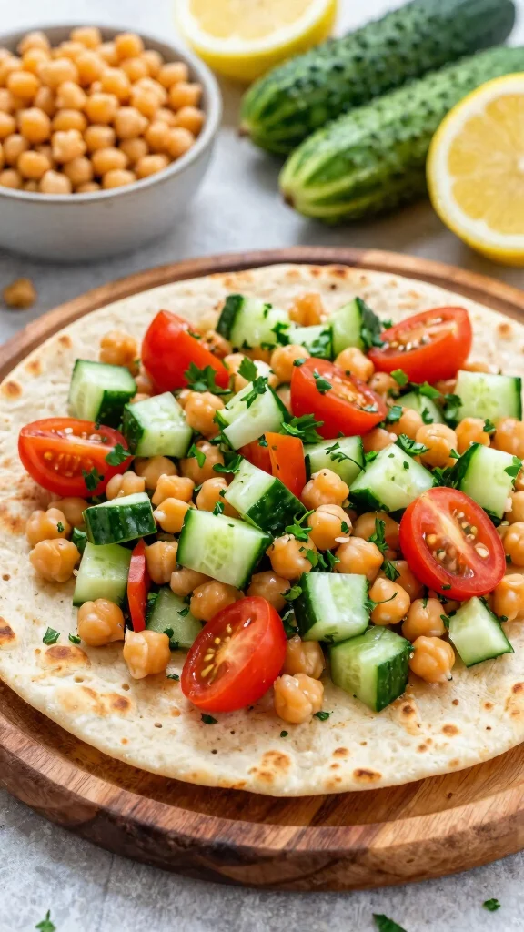 10 Mediterranean Flatbread Recipes for Easy Meals, Snacks, and Appetizers - 4. Mediterranean Chickpea Salad Flatbread 1