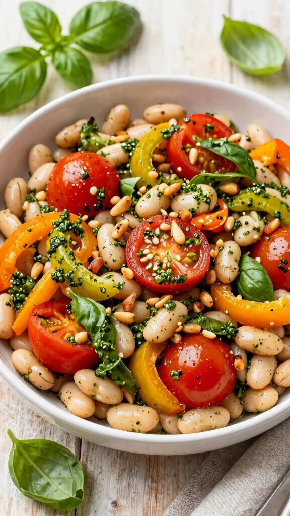 10 Mediterranean White Bean Salad Recipes for Light and Satisfying Meals - 7. Mediterranean White Bean Salad with Pesto 1