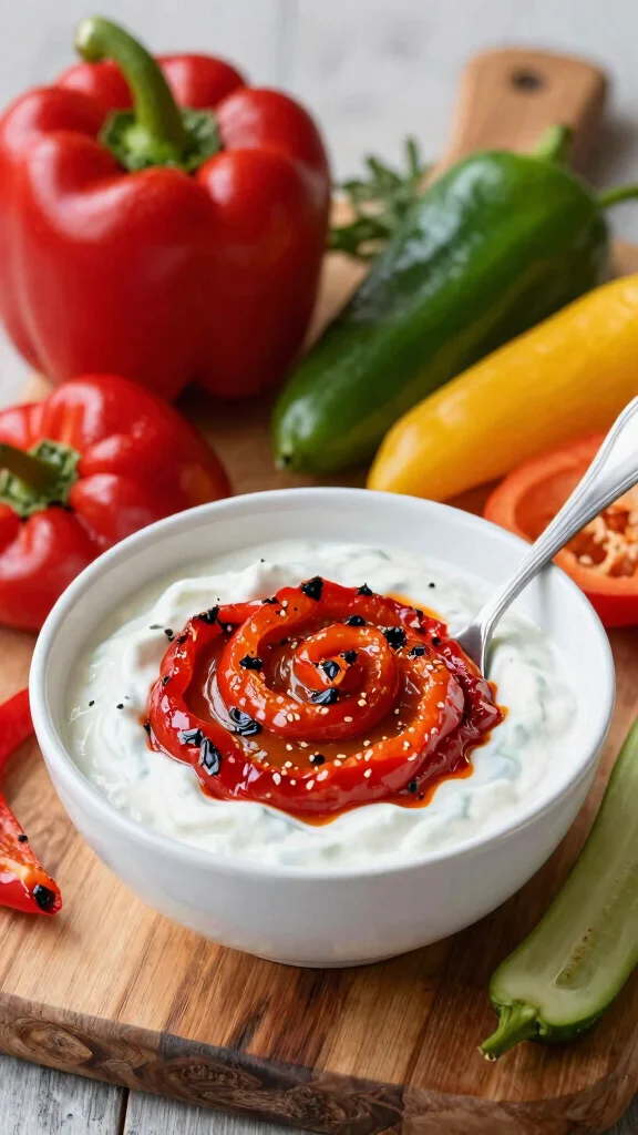 10 Mediterranean Yogurt Sauce Recipes for Creamy, Fresh, Tangy Flavor - 6. Roasted Red Pepper Yogurt Sauce 1