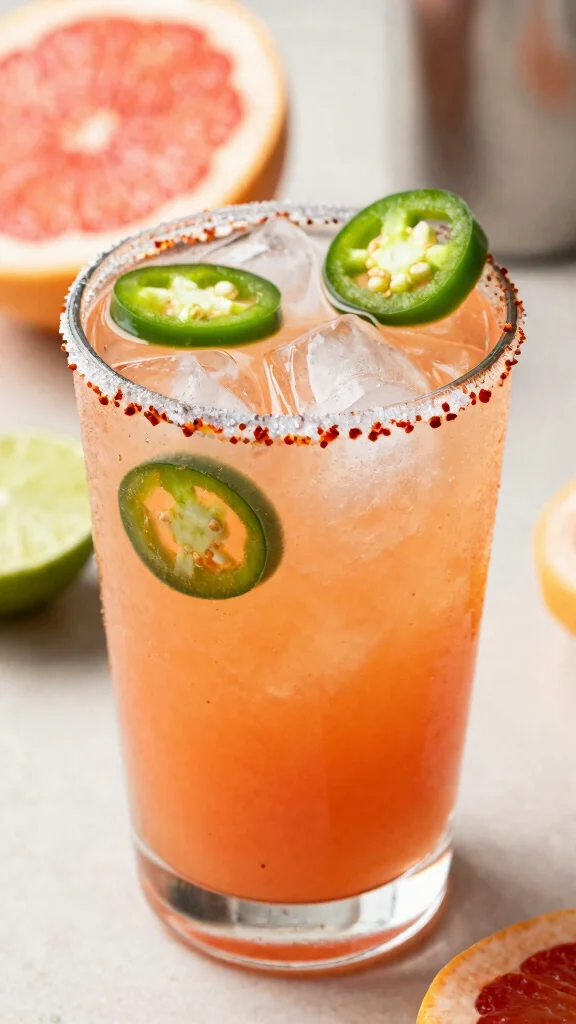 10 Spicy Paloma Cocktail Recipes with Heat and Bright Citrus Flavor - 1. Spicy Grapefruit Jalapeño Paloma 1