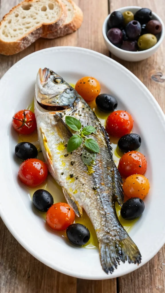 11 Mediterranean Baked Fish Recipes for Simple and Delicious Dinners - 2. Mediterranean Sea Bass with Tomatoes and Olives 1