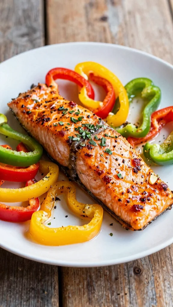 11 Mediterranean Baked Fish Recipes for Simple and Delicious Dinners - 3. Spicy Baked Salmon with Bell Peppers 1