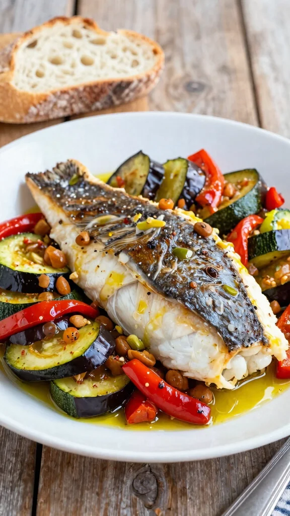 11 Mediterranean Baked Fish Recipes for Simple and Delicious Dinners - 8. Mediterranean Baked Fish with Ratatouille 1