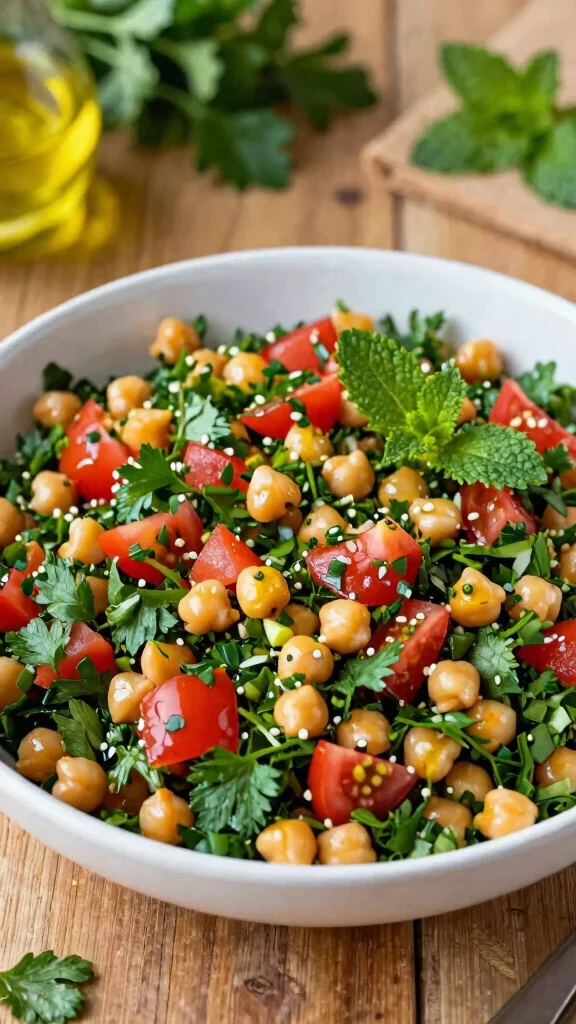 11 Mediterranean Chickpea Salad Recipes for Fresh, Easy Everyday Eating - 10. Chickpea Tabbouleh Salad 1