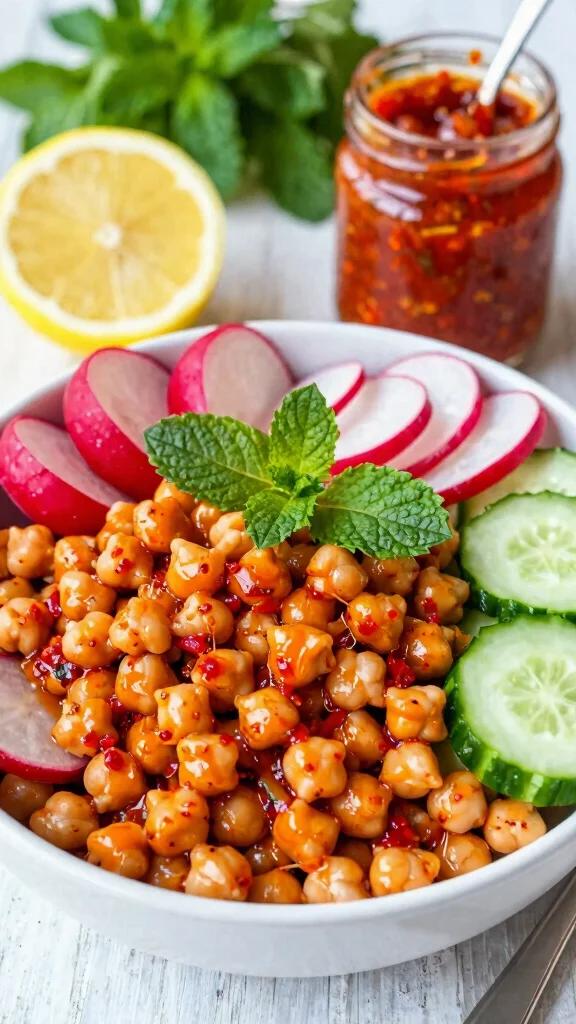 11 Mediterranean Chickpea Salad Recipes for Fresh, Easy Everyday Eating - 6. Spicy Chickpea Salad with Harissa 1