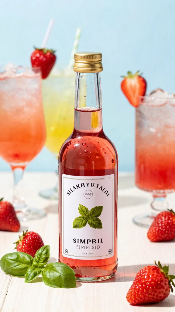 12 Cocktail Simple Syrup Recipes to Upgrade Homemade Drinks - 4. Strawberry Basil Simple Syrup 1