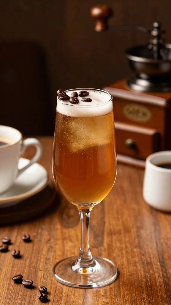 12 French 75 Cocktail Recipes for Brunch, Parties, and Celebrations - 7. Coffee-Infused French 75 1