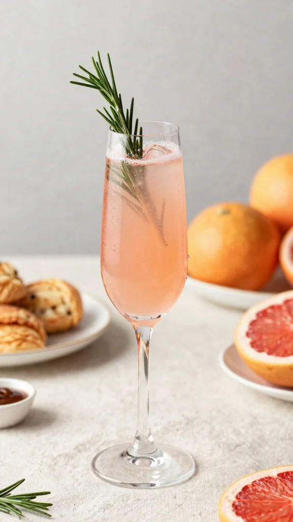 12 French 75 Cocktail Recipes for Brunch, Parties, and Celebrations - 9. Rosemary Grapefruit French 75 1