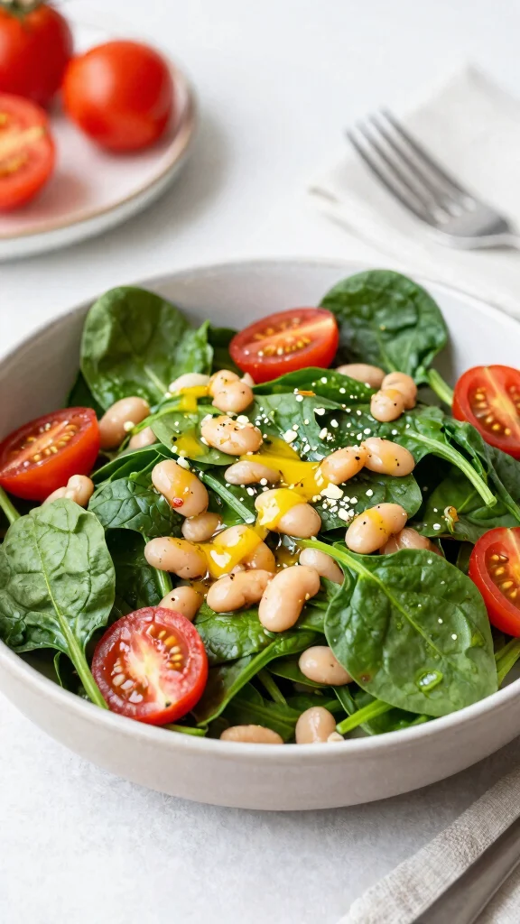 12 Mediterranean Bean Salad Recipes for Healthy Make-Ahead Meals - 8. Spinach and White Bean Mediterranean Salad 1