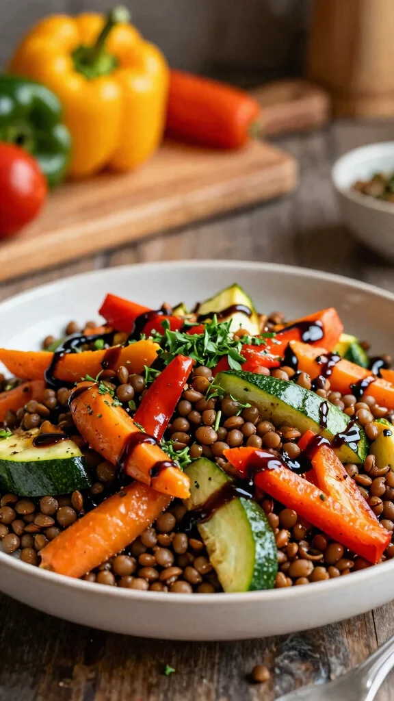 12 Mediterranean Lentil Salad Recipes for Healthy, Flavorful Meal Prep - 2. Roasted Vegetable Lentil Salad 1
