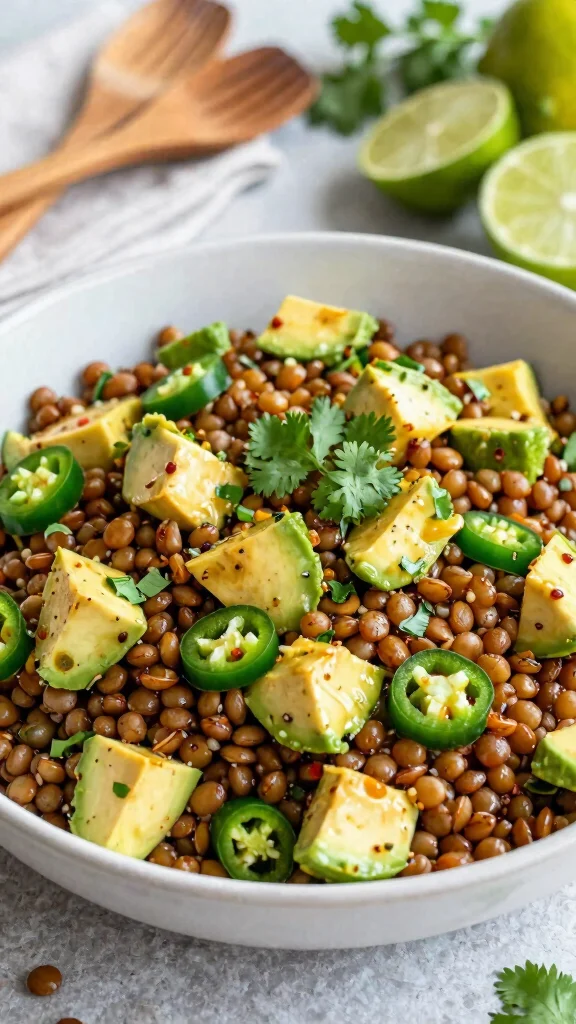 12 Mediterranean Lentil Salad Recipes for Healthy, Flavorful Meal Prep - 4. Spicy Lentil Salad with Avocado 1