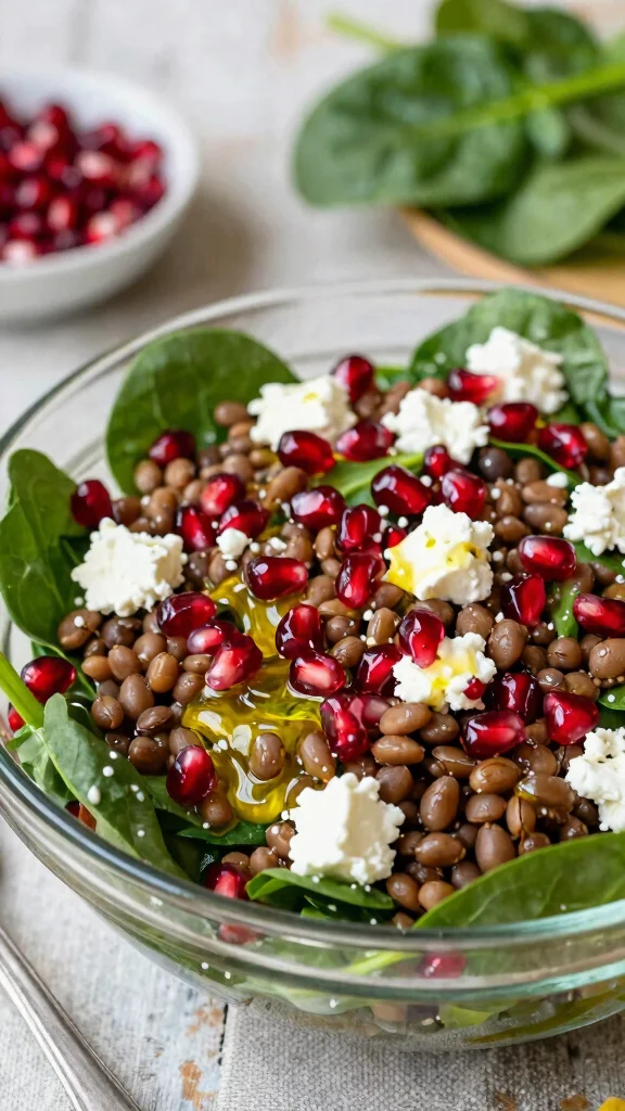 12 Mediterranean Lentil Salad Recipes for Healthy, Flavorful Meal Prep - 8. Lentil Salad with Pomegranate and Feta 1