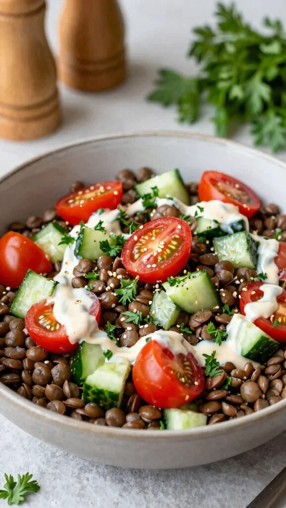12 Mediterranean Lentil Salad Recipes for Healthy, Flavorful Meal Prep - 9. Lentil Salad with Tahini Dressing 1