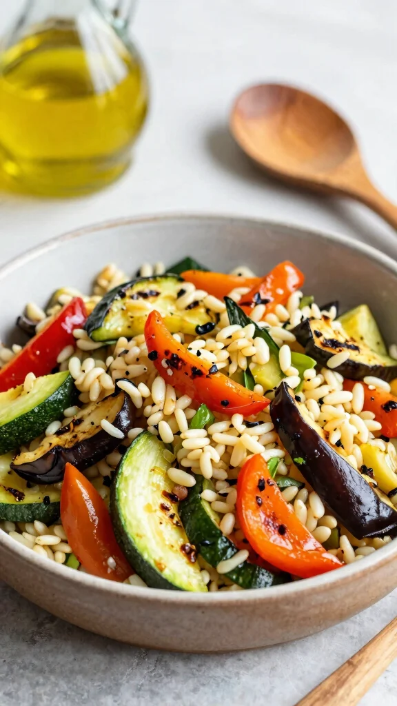 12 Mediterranean Orzo Salad Recipes for Bright, Easy Lunches and Sides - 11. Orzo Salad with Grilled Vegetables 1
