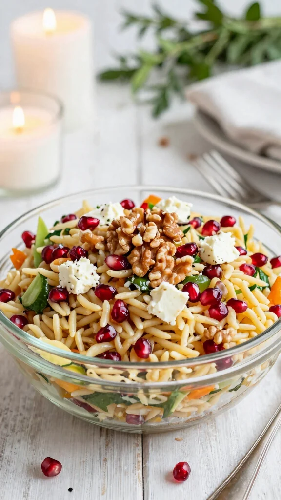 12 Mediterranean Orzo Salad Recipes for Bright, Easy Lunches and Sides - 12. Mediterranean Orzo Salad with Pomegranate 1