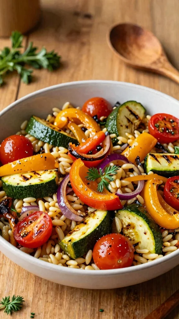 12 Mediterranean Orzo Salad Recipes for Bright, Easy Lunches and Sides - 4. Roasted Vegetable and Orzo Salad 1