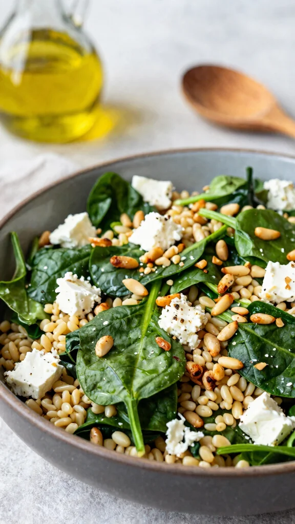 12 Mediterranean Orzo Salad Recipes for Bright, Easy Lunches and Sides - 6. Spinach and Feta Orzo Salad 1