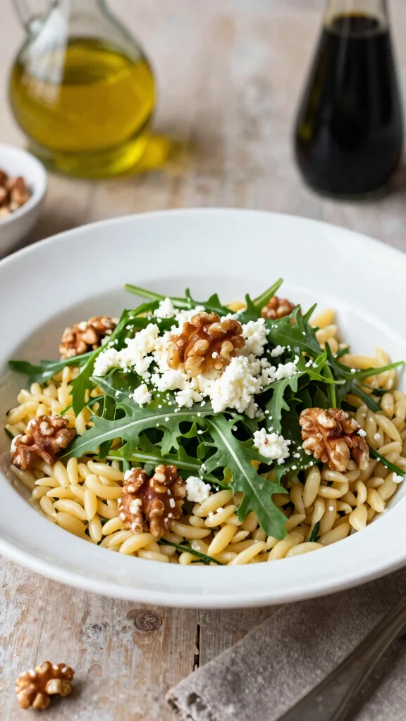 12 Mediterranean Orzo Salad Recipes for Bright, Easy Lunches and Sides - 9. Orzo Salad with Arugula and Goat Cheese 1