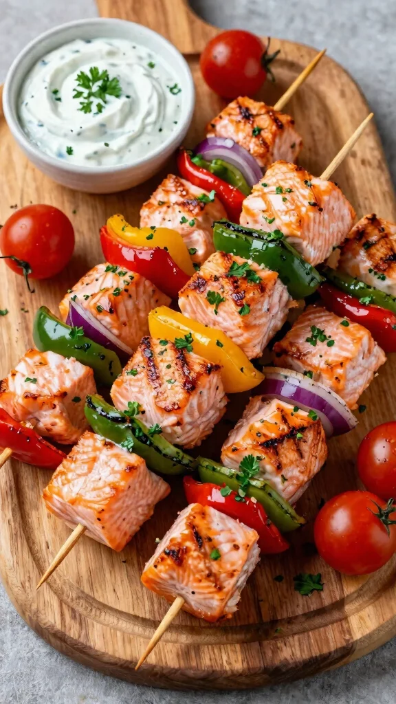 12 Mediterranean Salmon Recipes for Light, Healthy, Flavor-Packed Dinners - 6. Mediterranean Salmon Skewers 1