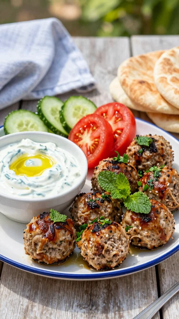 12 Mediterranean Turkey Meatball Recipes for Healthy, Family-Friendly Dinners - 2. Greek-Style Turkey Meatballs with Tzatziki 1