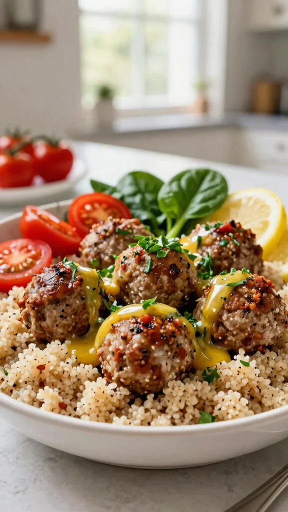 12 Mediterranean Turkey Meatball Recipes for Healthy, Family-Friendly Dinners - 3. Mediterranean Turkey Meatballs with Quinoa 1