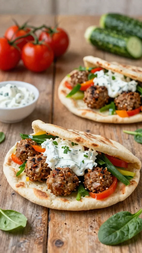 12 Mediterranean Turkey Meatball Recipes for Healthy, Family-Friendly Dinners - 5. Mediterranean Turkey Meatball Pitas 1