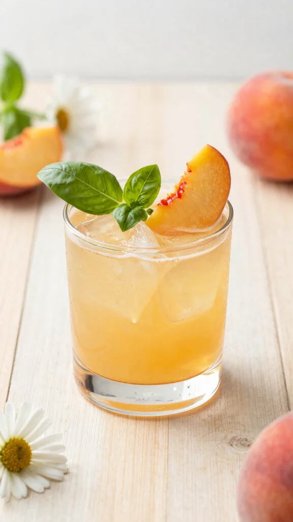 13 Bourbon Old Fashioned Recipes for a Smooth, Classic Sip - 10. Peach Basil Bourbon Old Fashioned 1