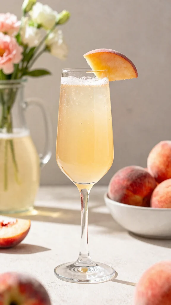 13 Crown Peach Cocktail Recipes for Smooth, Fruity Drinks - 12. Crown Peach Bellini 1