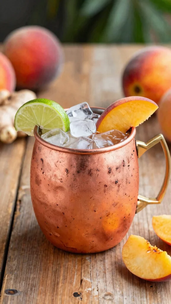 13 Crown Peach Cocktail Recipes for Smooth, Fruity Drinks - 3. Crown Peach Mule 1