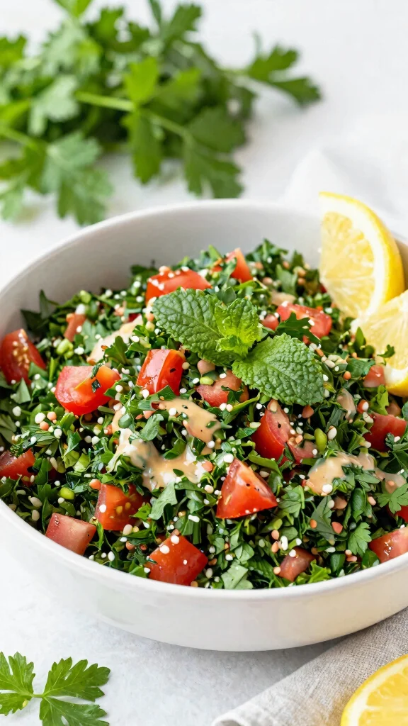 13 Mediterranean Vegan Recipes for Simple and Satisfying Plant-Based Meals - 13. Vegan Tabbouleh 1
