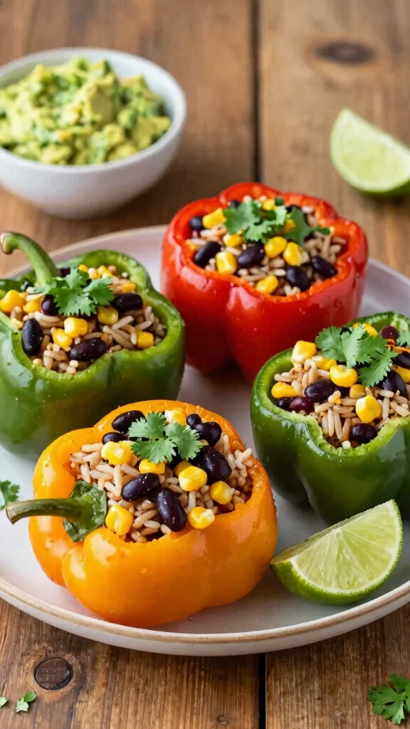 13 Mediterranean Vegan Recipes for Simple and Satisfying Plant-Based Meals - 4. Stuffed Bell Peppers with Brown Rice 1