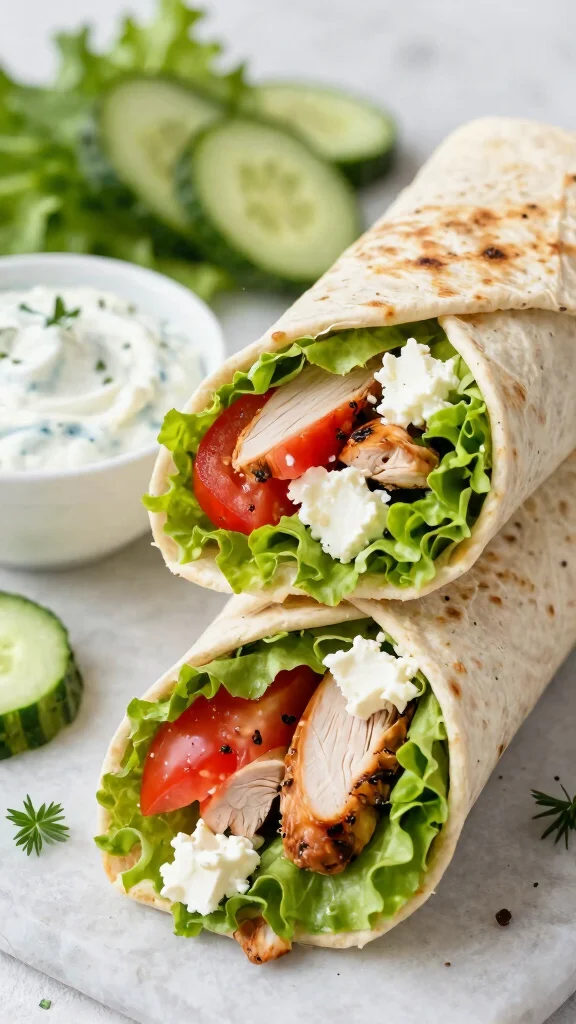 13 Mediterranean Wrap Recipes for Quick Lunches and Easy Dinners - 1. Classic Greek Chicken Wrap 1