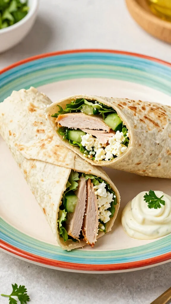 13 Mediterranean Wrap Recipes for Quick Lunches and Easy Dinners - 7. Mediterranean Turkey Wrap 1